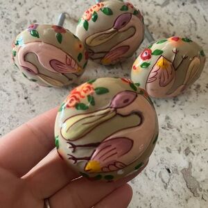 Anthropologie Rebecca Rebouche Floral Knobs Set of 4